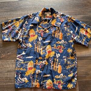 An Original Avanti Silk Button down aloha Waikiki hospitality medium